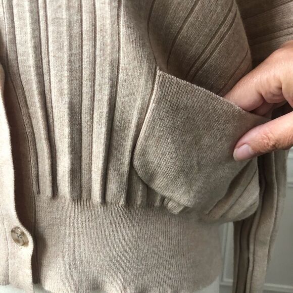Lavender Sketch Cropped Wide Rib Cardigan M - Picture 4 of 10